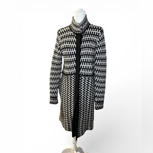 Cynthia Rowley Wool blend -Black and White Trench Coat/sweater - Size M